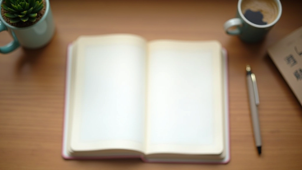 Carnet ouvert avec stylo, café à proximité, montrant le processus de documenter et de prendre conscience de ses symptômes de stress